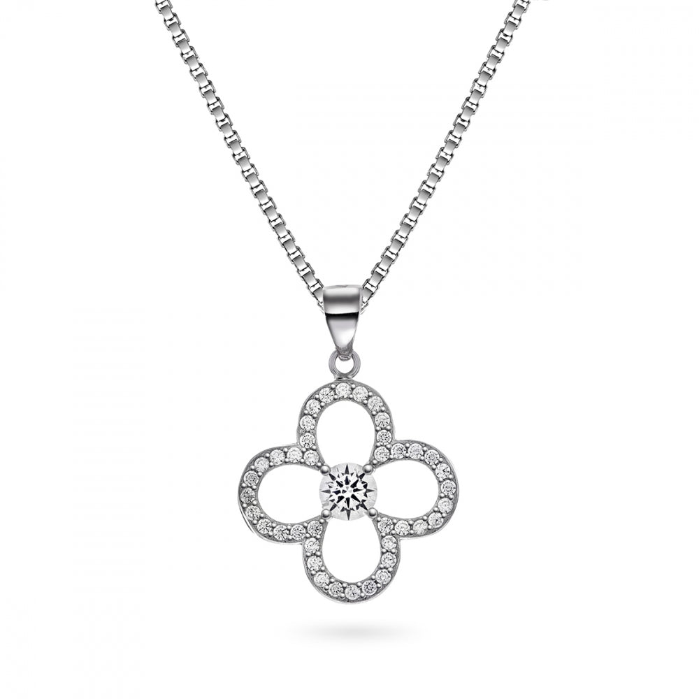 Smykke i sølv med zirkonia, Kløver