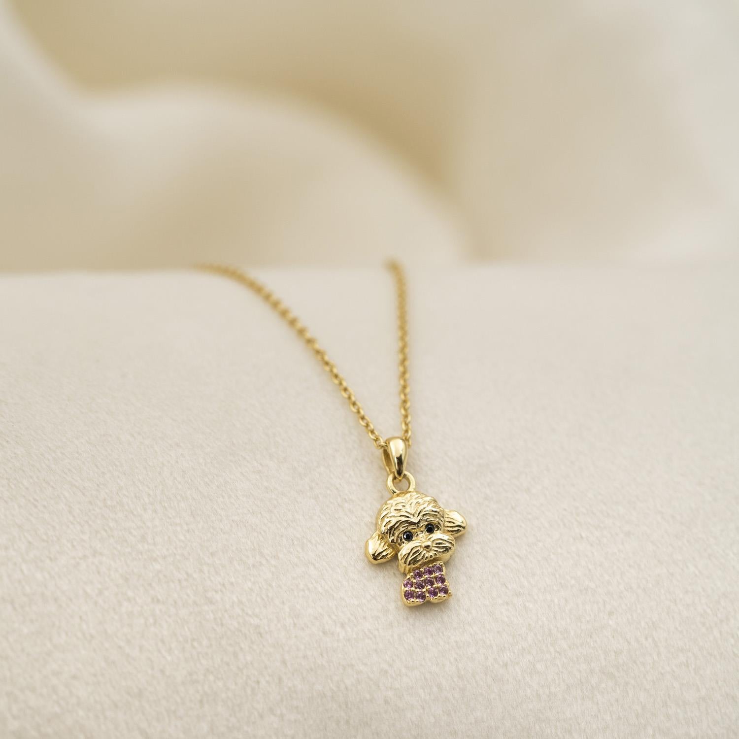 Prins & Prinsesse Smykke i forgylt sølv med zirkonia, hund