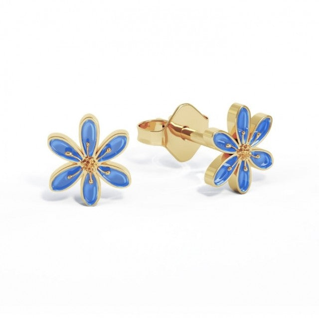 LIV Øredobber i forgylt sølv, Blåveis