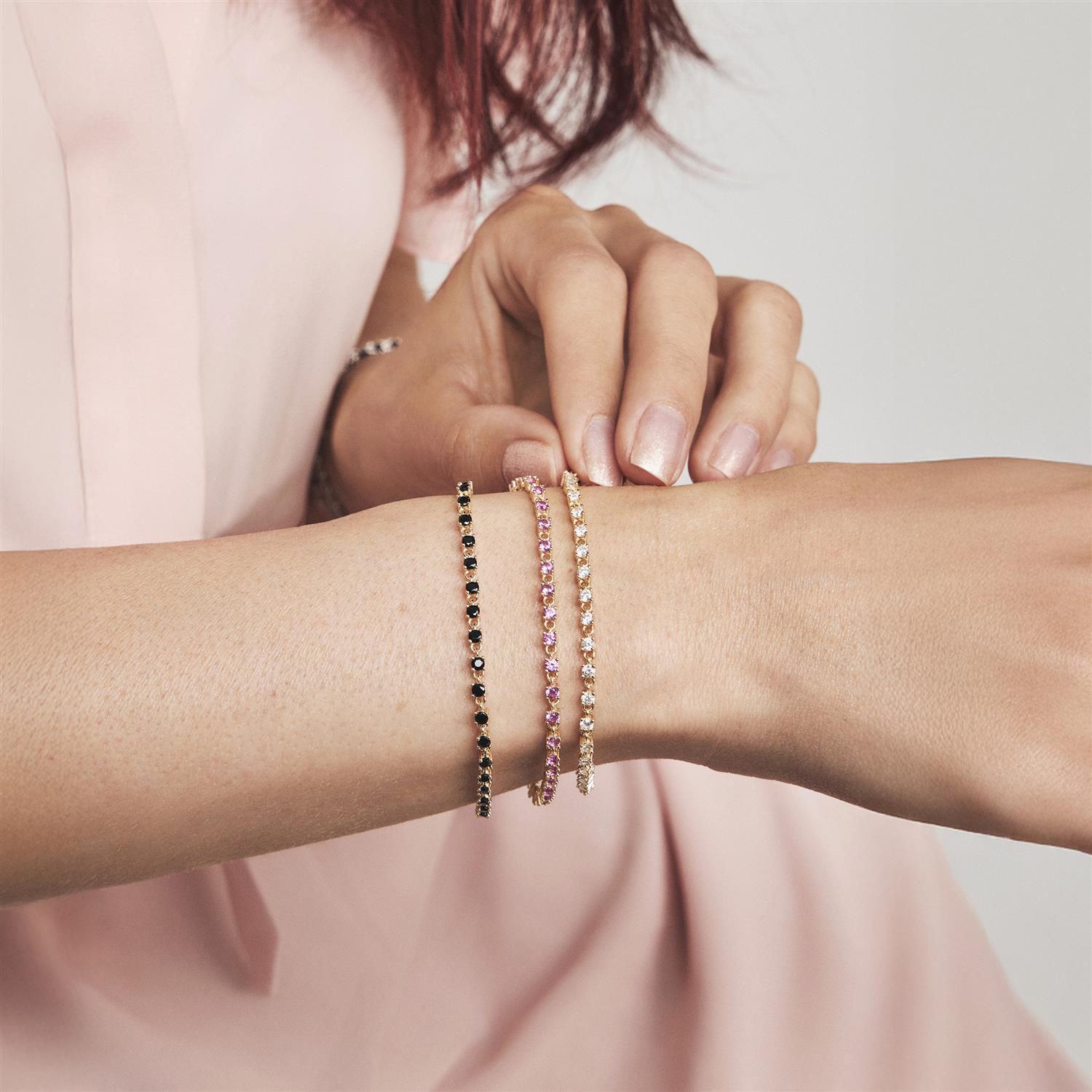 Zela armbånd i sølv med svart zirkonia