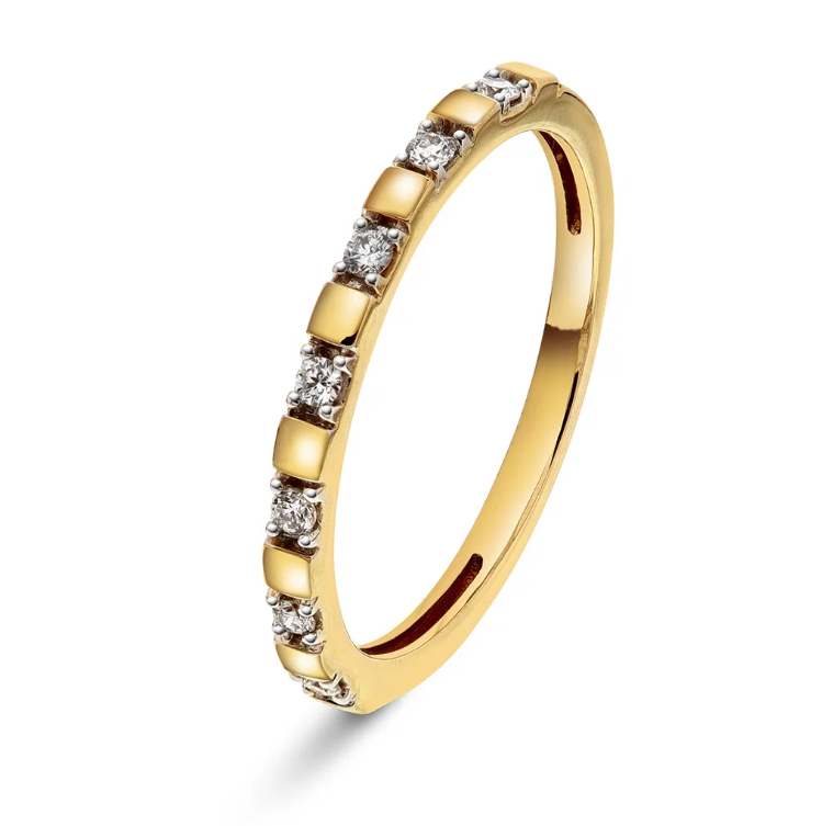 Ring i gull m/ dia 0,10 ct WP