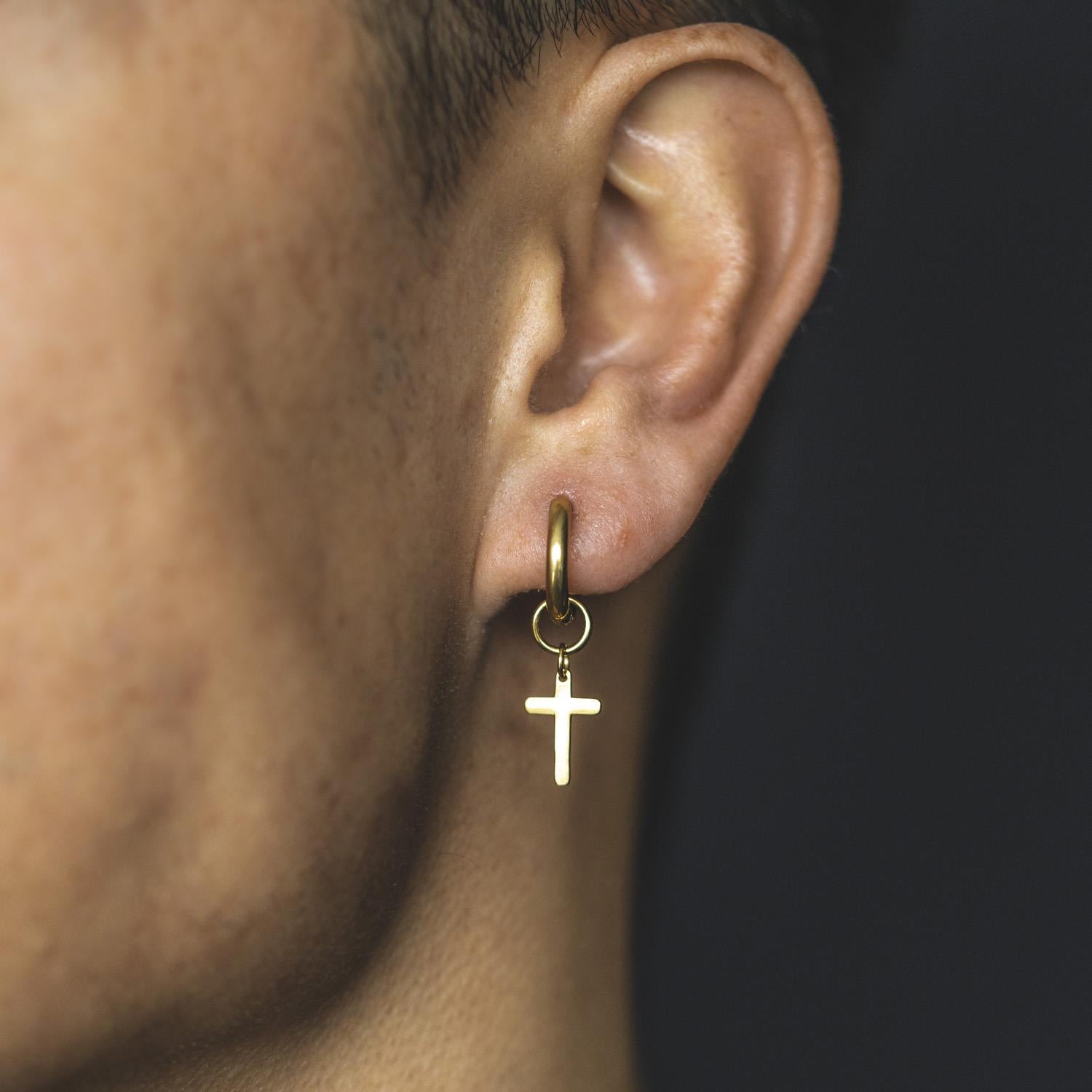 Alexander - Øreringer i forgylt stål, Kors