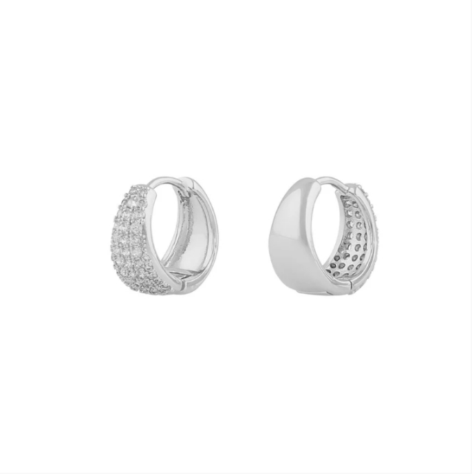 BROOKLYN FORSØLVET ØRERINGER MED ZIRKONIA