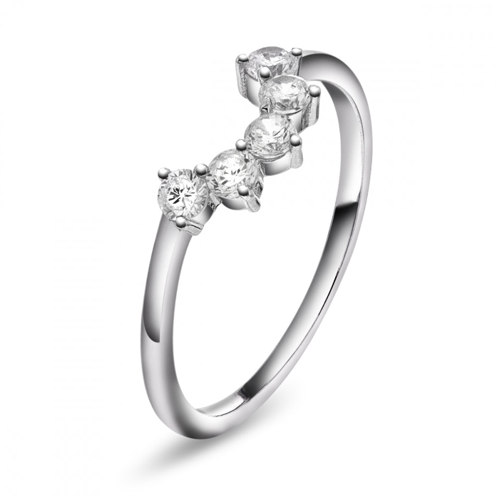 Ring i sølv med zirkonia