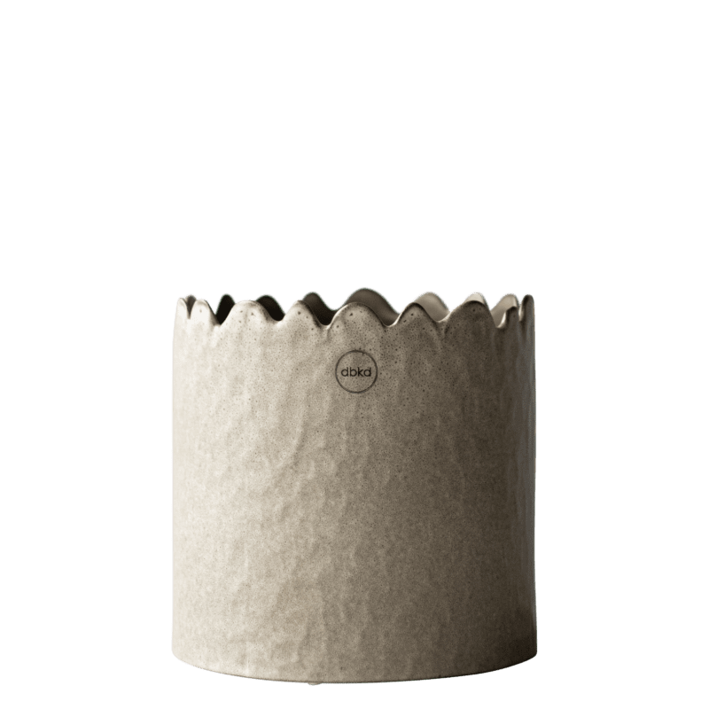 Flowery Pot Small, Beige