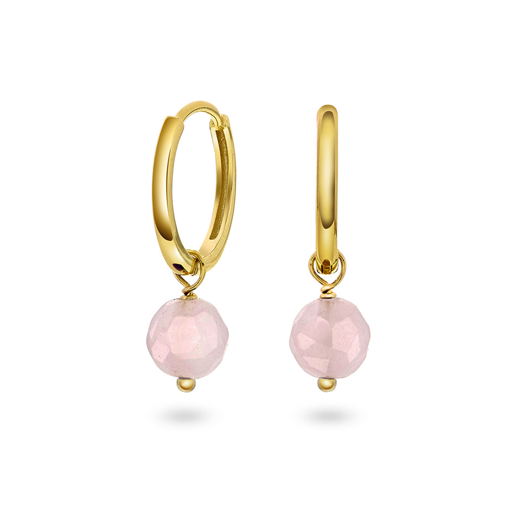 Harmony øreringer i sølv med rosenkvarts