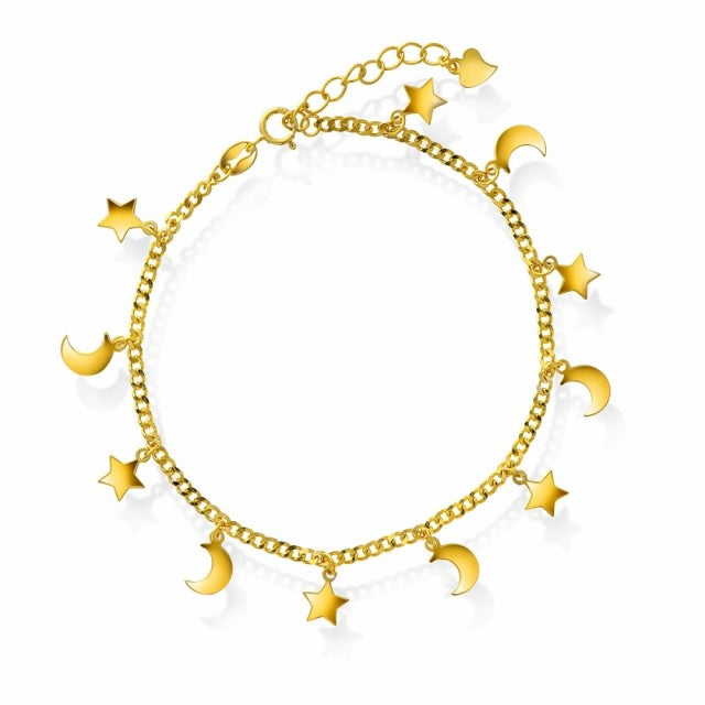 Armbånd i forgylt sølv, Stjerne og måne
