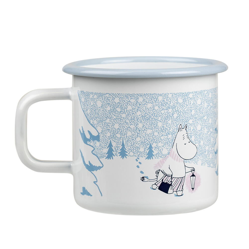 Mummikopp emalje 3,7 dl, La det snø