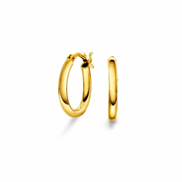 Øreringer i forgylt sølv, 15 mm