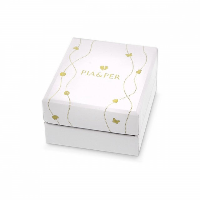 Smykke i gull med hjerte og zirkonia