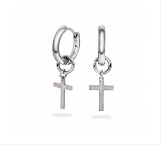 Alexander - Øreringer i stål, Kors