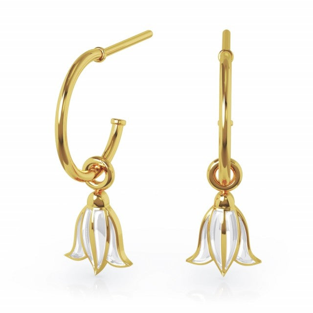 LIV Øredobber i forgylt sølv, Hvit Blåklokke