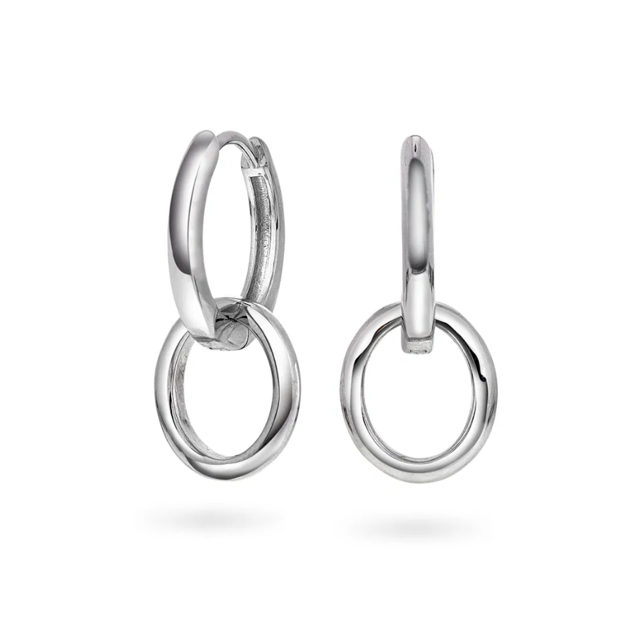 Hin dobbel hoop øreringer i sølv