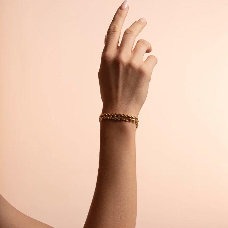 Liddy elastic armbånd, forgylt