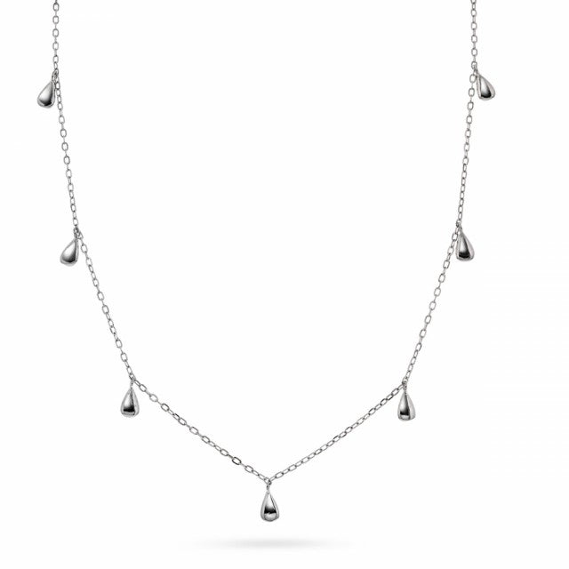 Halskjede i sølv med dråper, 40+5 cm