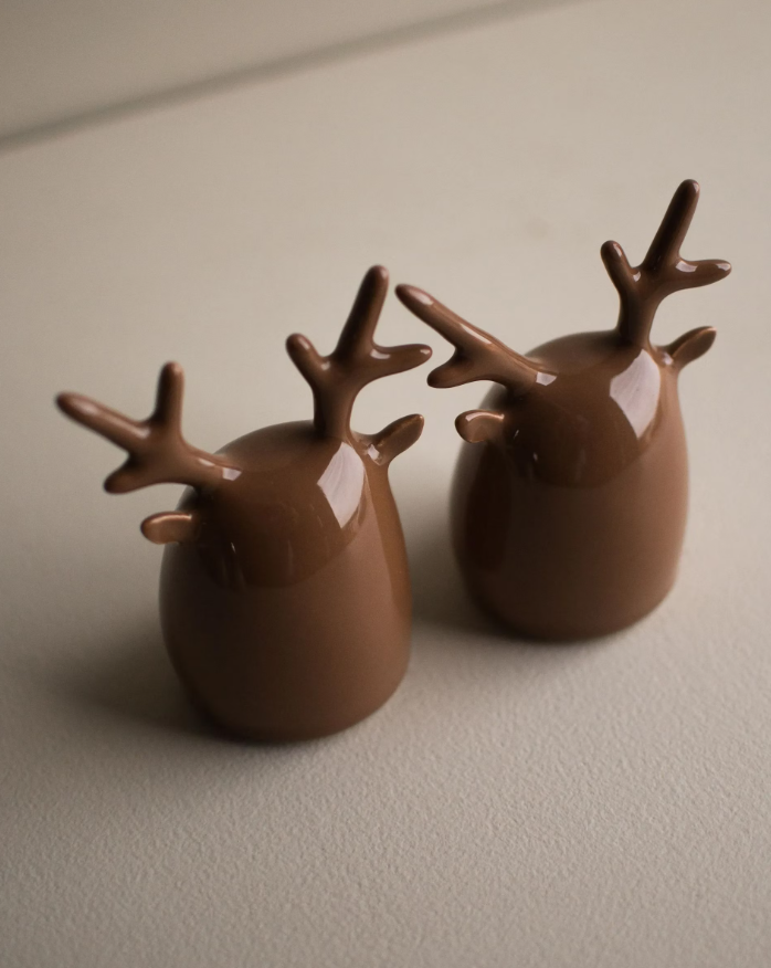 Deer Twins 2 stk, Shiny Nougat