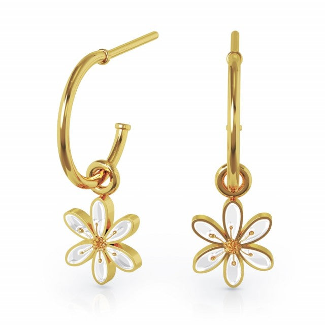 LIV Øredobber i forgylt sølv, Hvitveis