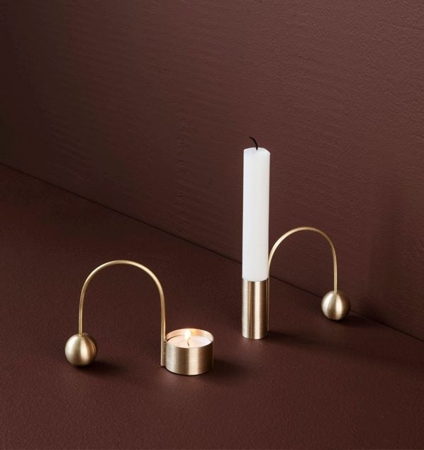Balance Tealight Holder, Brass