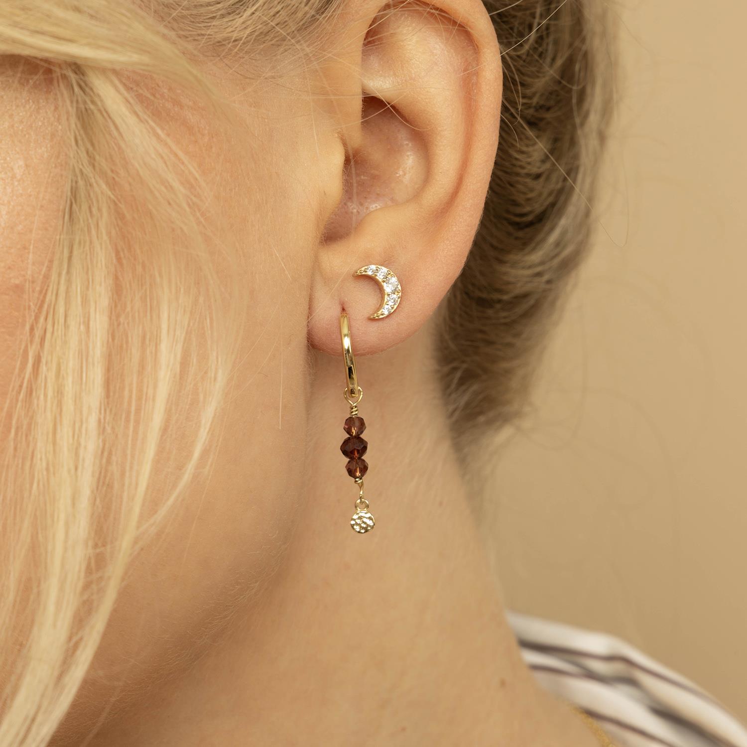 Fairy øreringer i sølv, dyp plomme