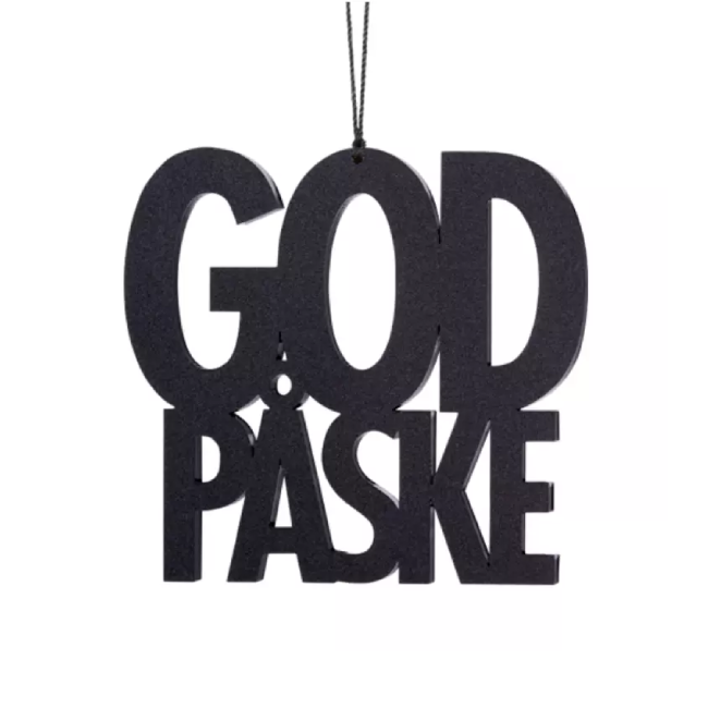 Oppheng God Påske svart, 2 stk