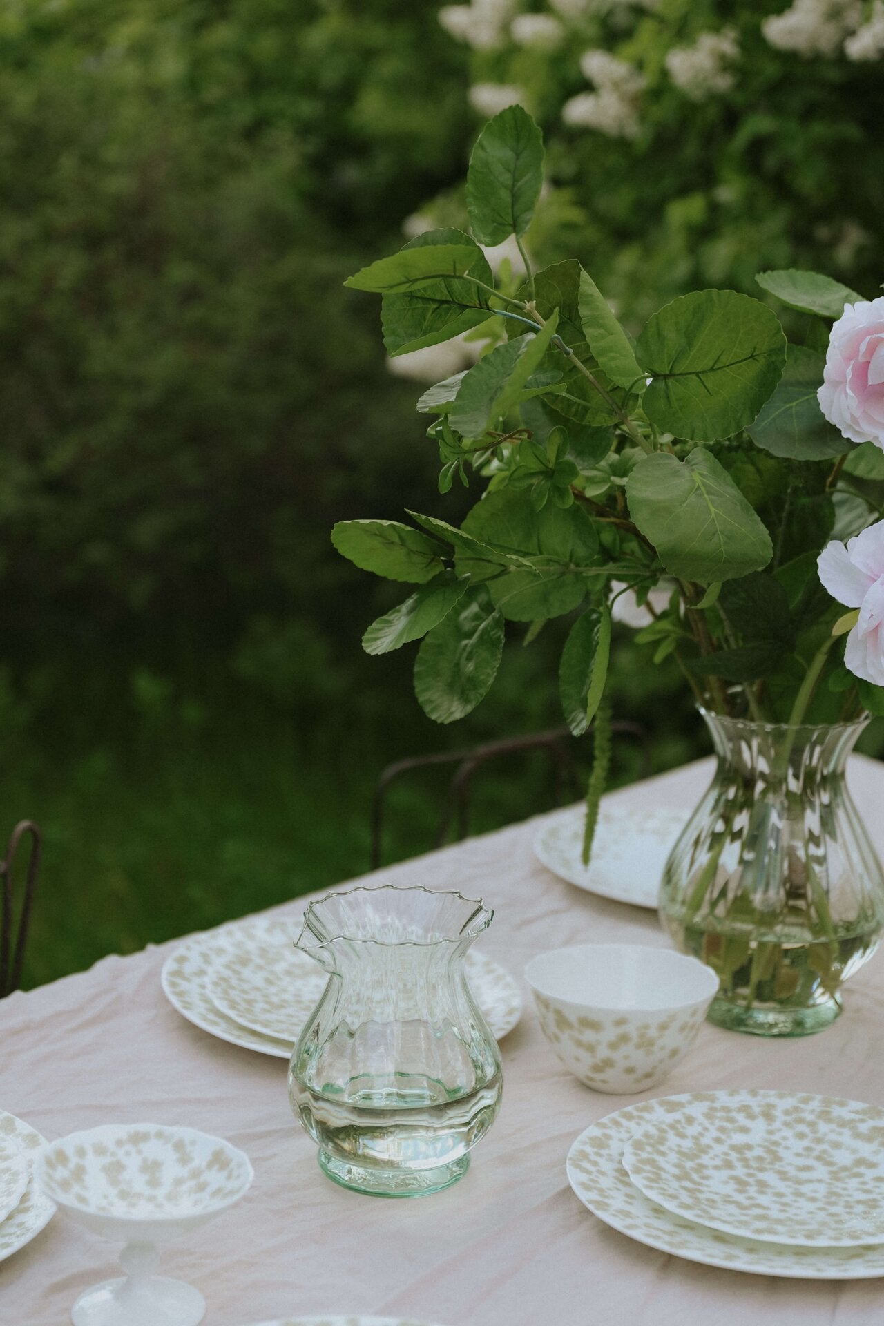 Slåpeblom grønn tallerken, 28 cm