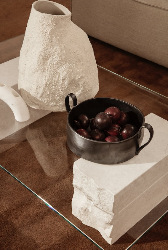 Vulca Vase Medium, Off-White Stone