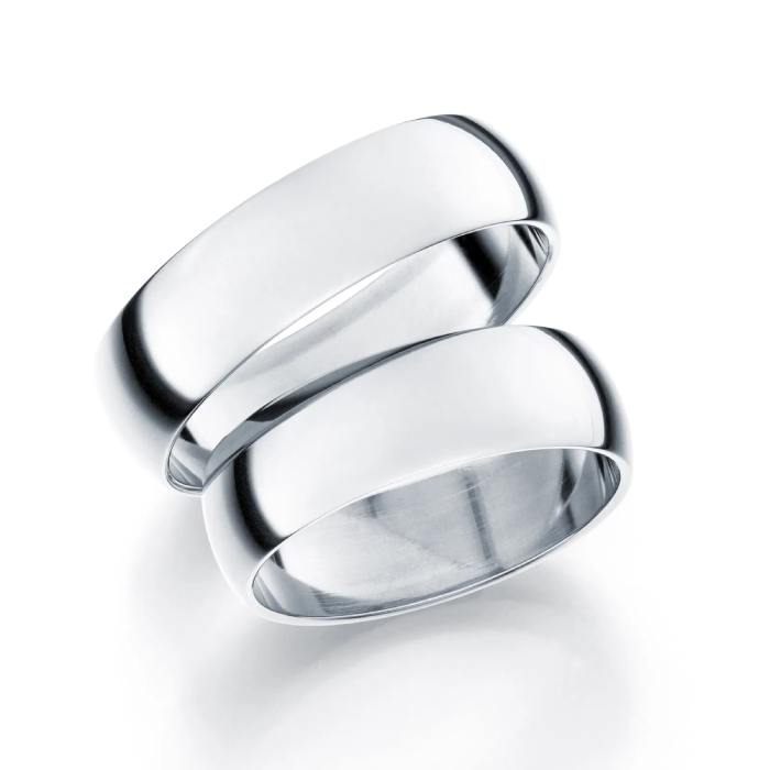 Giftering i hvitt gull, 6 mm