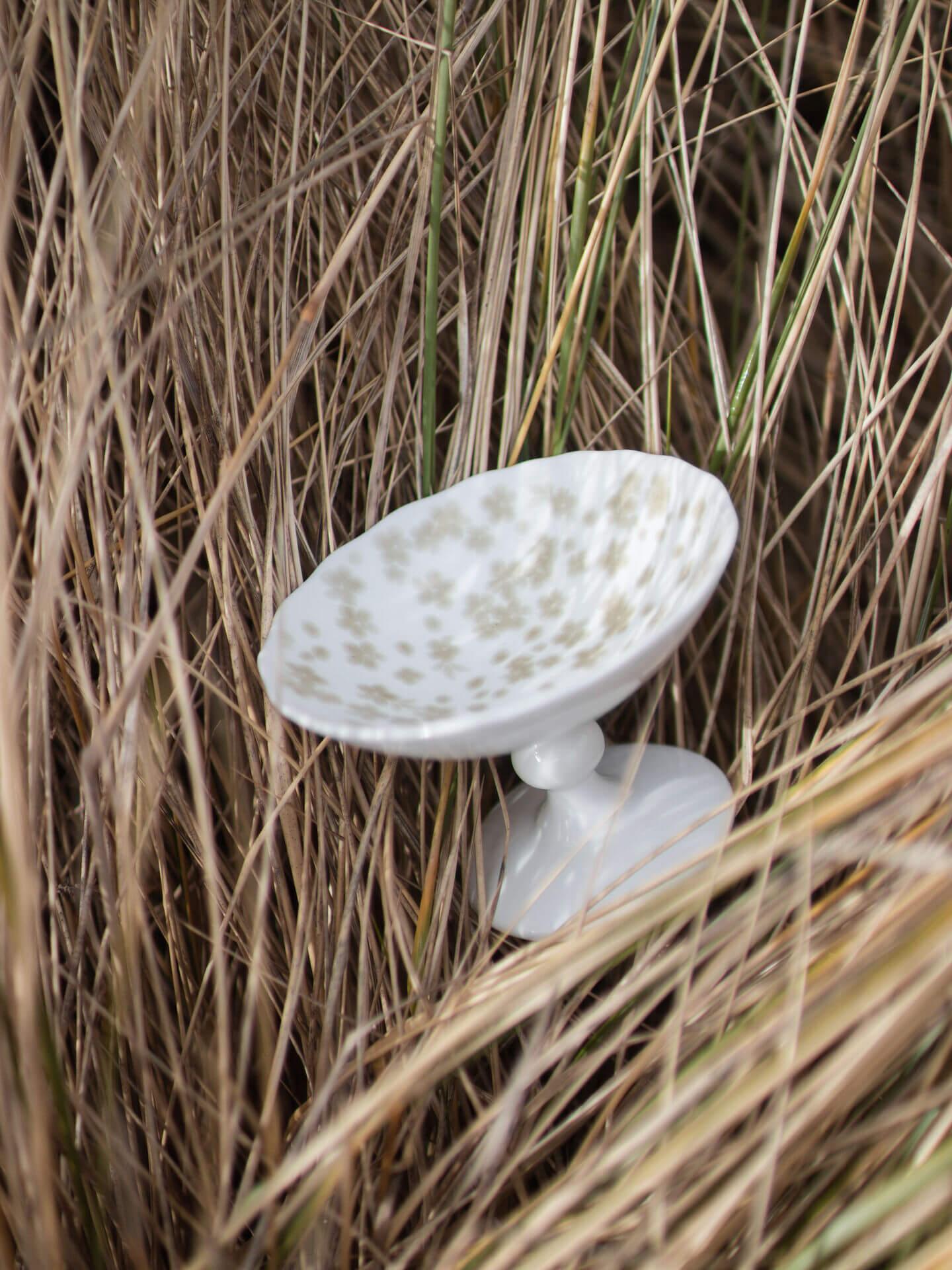 Slåpeblom grønn skål med stett, 12 cm