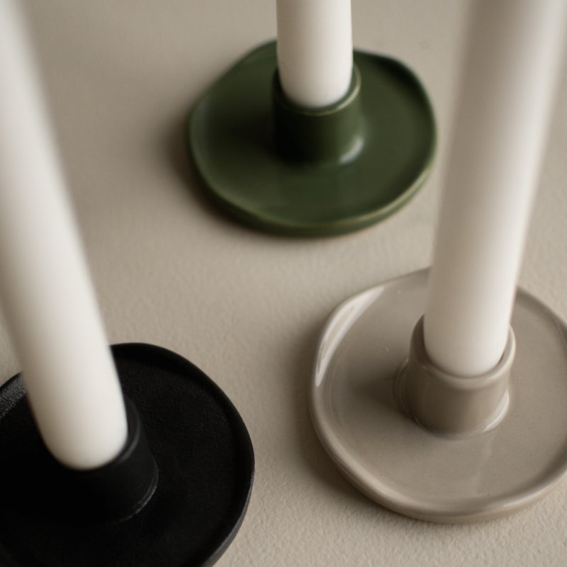 Wave Candle, Shiny Green