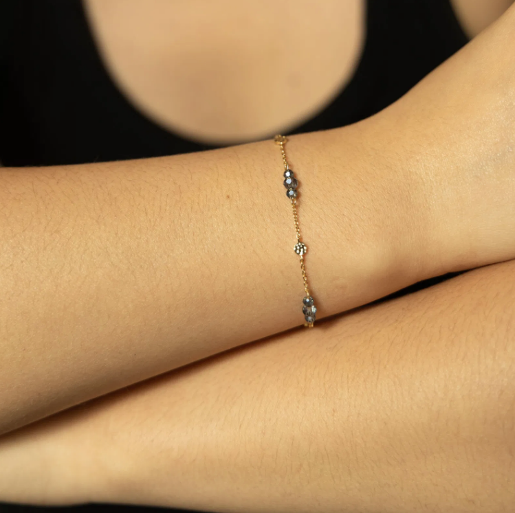 Fairy armbånd i forgylt sølv, Dyp Blå