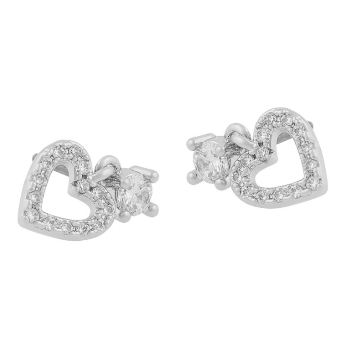 NISI HEART FORSØLVET ØREDOBBER