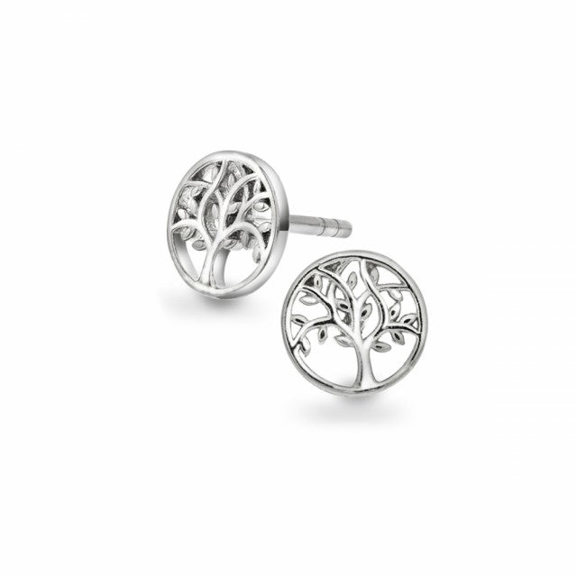 Øredobber i sølv med livets tre