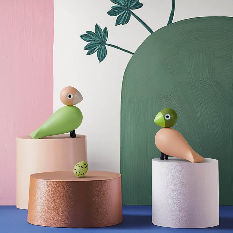 Turtelduer H9, Rosa og grønn