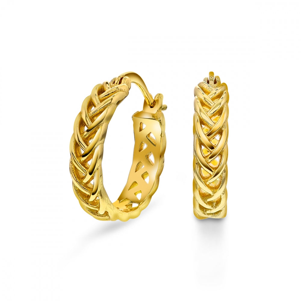 Øreringer i forgylt sølv, 18mm