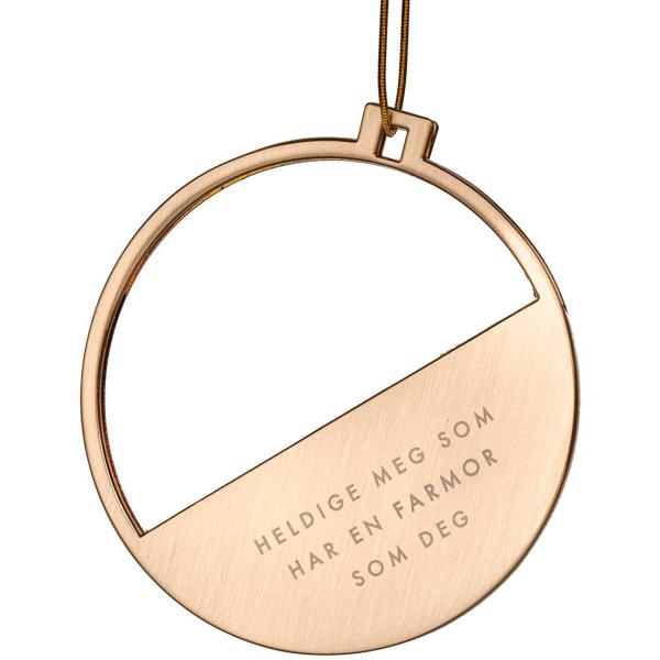 Julepynt m/fotoramme Farmor, 14K gullbelagt