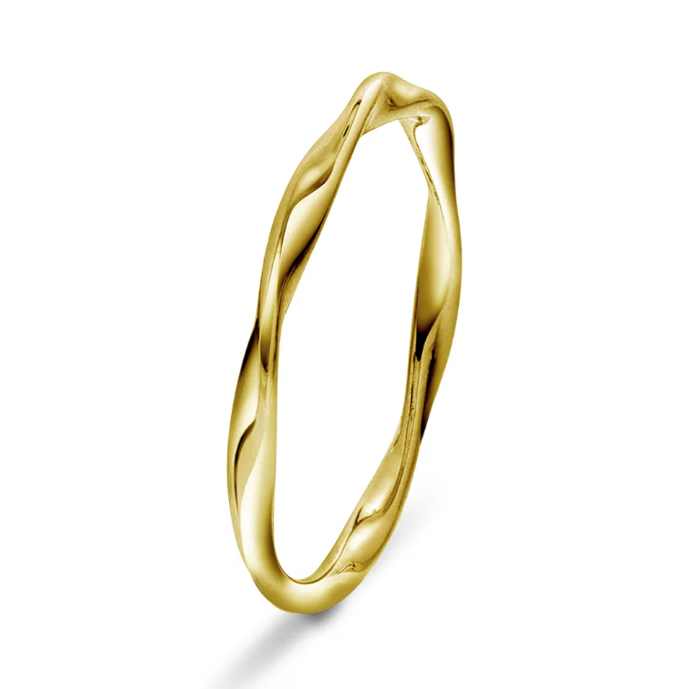 Ring i forgylt sølv, Bølge