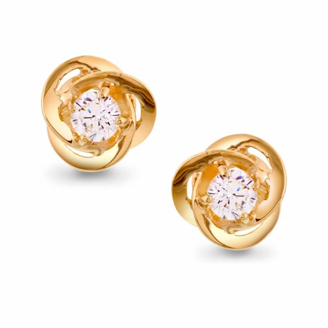 Øredobber i gull med zirkonia