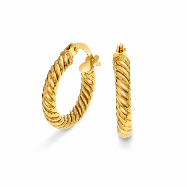 Tvunnet øreringer i gull