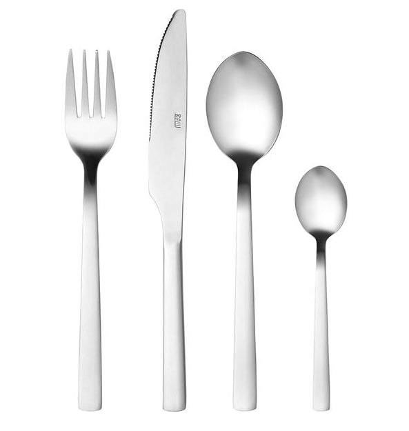 Raw Bestikksett stål, 16 deler