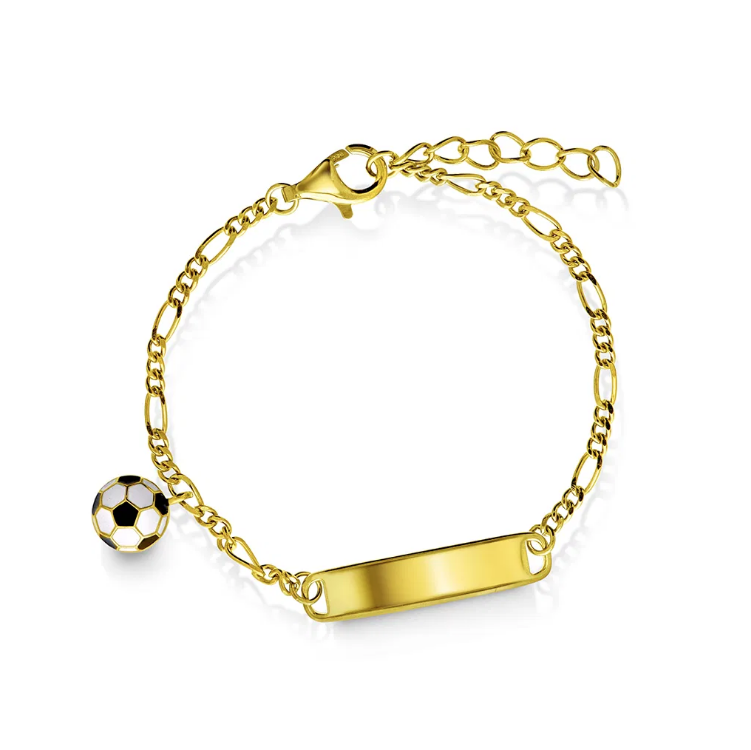 ID-ARMBÅND I SØLV MED FOTBALL