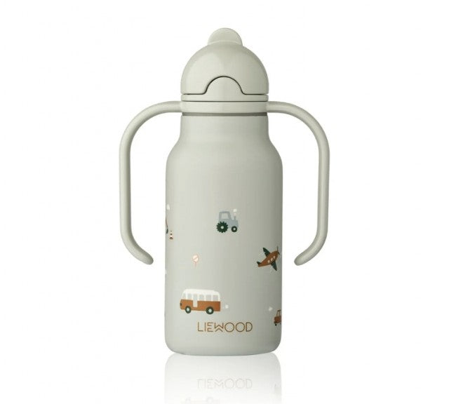 Kimmie Drikkeflaske m/håndtak 250ml, Vehicles/Dove Blue
