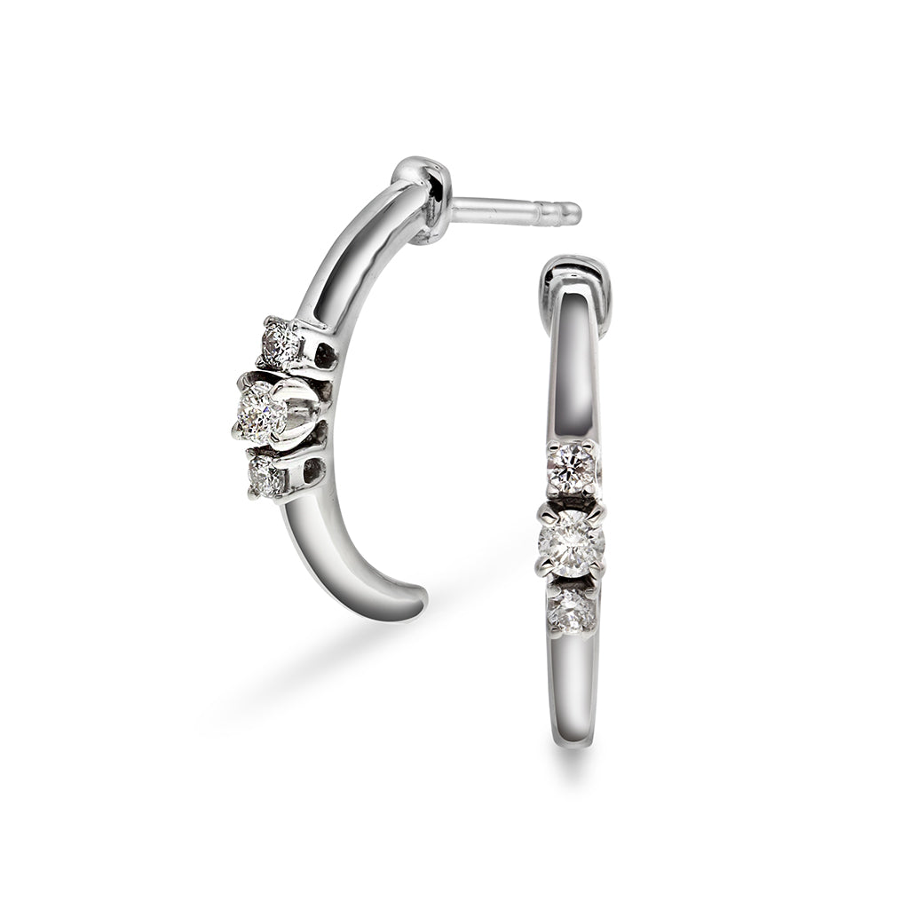 Emma øredobber i gull med diamant 0,12 ct