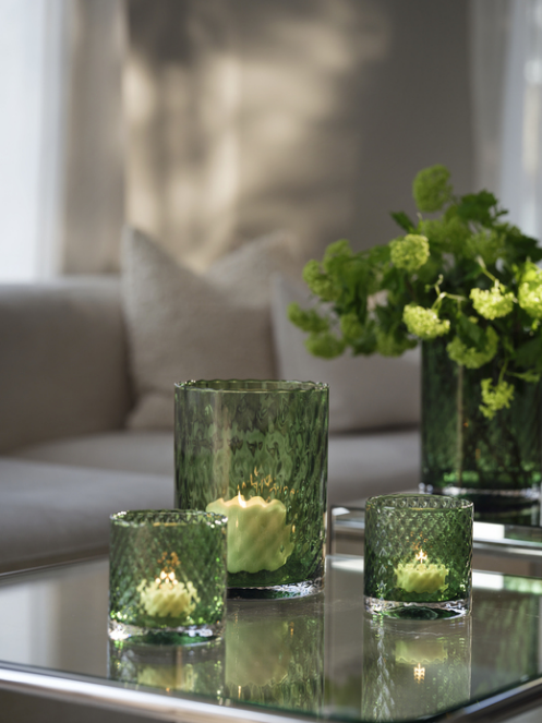 Harlekin Lykt/Vase 24cm, Grønn