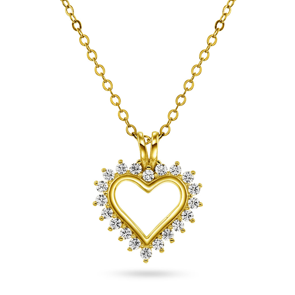 Smykke i sølv med zirkonia hjerte