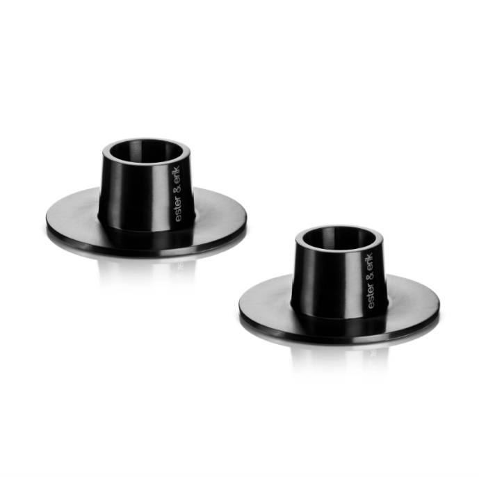 Lysestake børstet sort medium, 2 stk