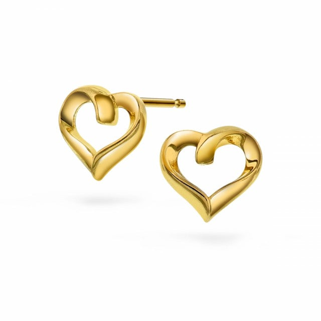 Hjerte øredobber i gull