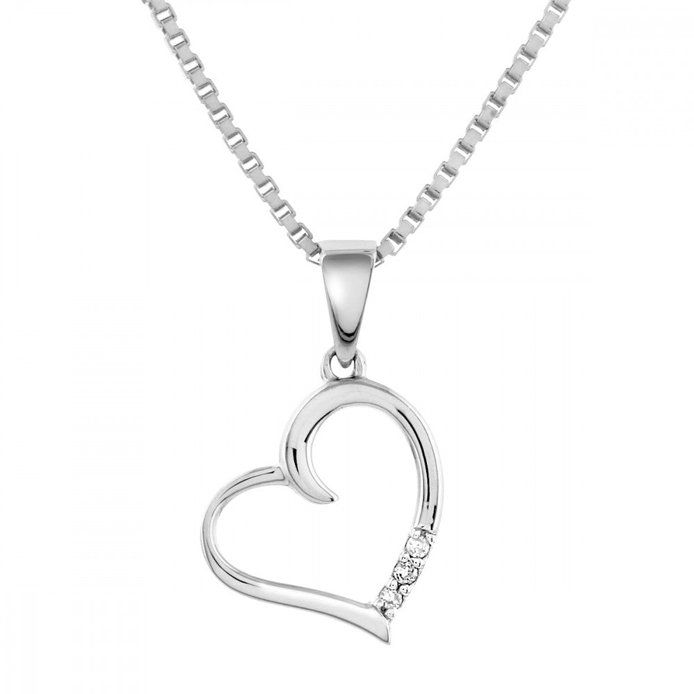 Smykke i hvitt gull med diamant 0,015ct