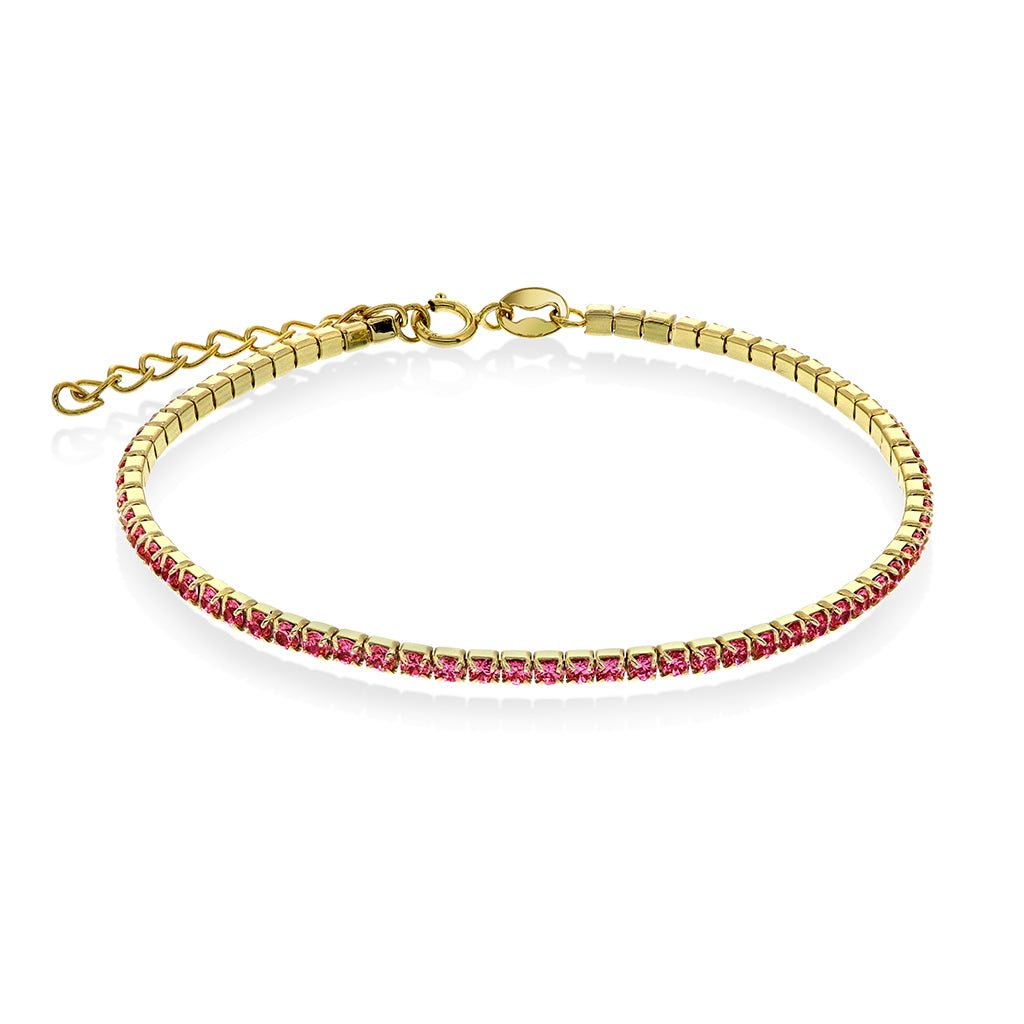 Lola armbånd i sølv med rød zirkonia