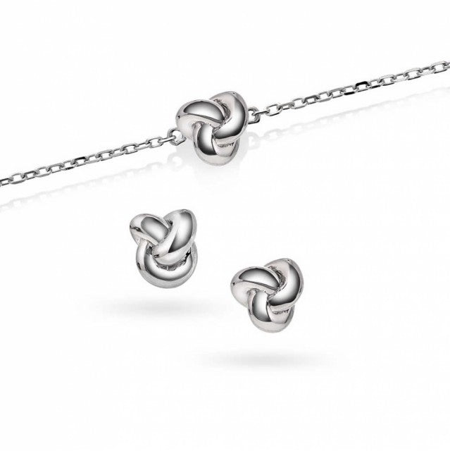 Smykkesett i sølv med knute
