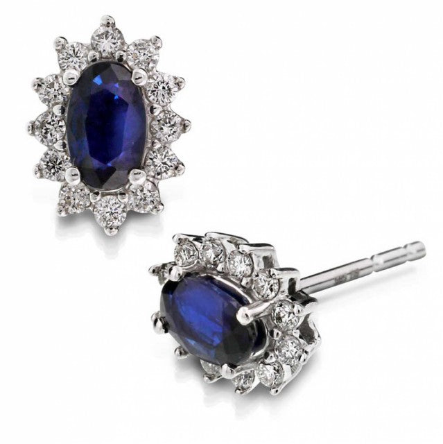 Øredobber rosett safir med dia. 0,20ct WSI